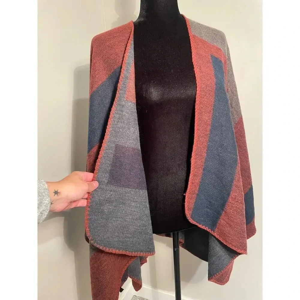 BB Dakota Colorblock Striped Knit Wrap Shawl‎